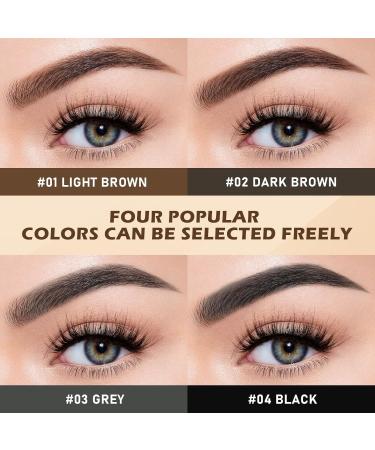 DAGEDA 2-in-1 Eyebrow Pen and Eyebrow Gel Magic Eyebrow Pencil with 4 Fork Tip Waterproof Microblading Eyebrow Pen Brow Gel Long-Lasting Natural Eye Brow Pen For Defining Brows 04 Black - Buy Online on GoSupps.com