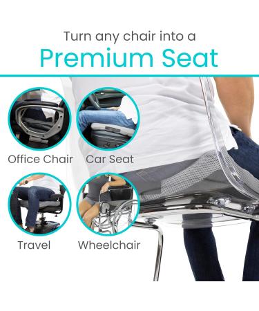 Vive Air Inflatable Seat Cushion Adjustable Air Pressure Relief Coccyx Pain for Car & Office Chair - Grey - Buy Online on GoSupps.com