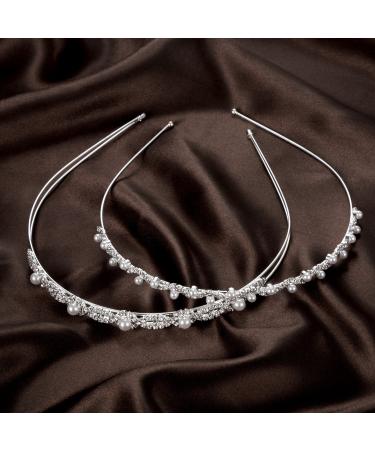 TecUnite Crystal Flower Crown and Pearl Rhinestone Headdress for Wedding Party - Style Set 2 - Buy Online on GoSupps.com