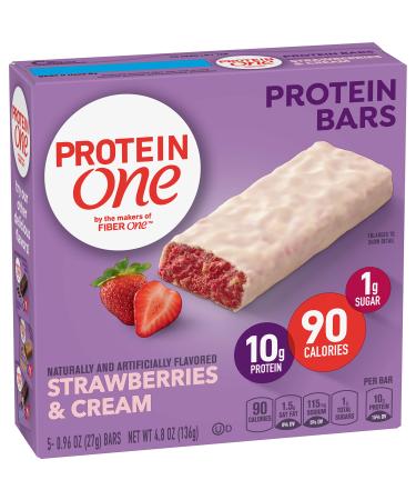 Protein One 90 Calorie Protein Bar Strawberries & Cream 4.8 Ounce (5 Count)