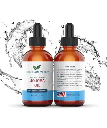 Total Activation Organic Jojoba Oil for Skin, Hair & Nails - 100% Pure, Unrefined, Cold Pressed - Natural Face Moisturizer - Large 4 oz Bottle - Buy Online on GoSupps.com