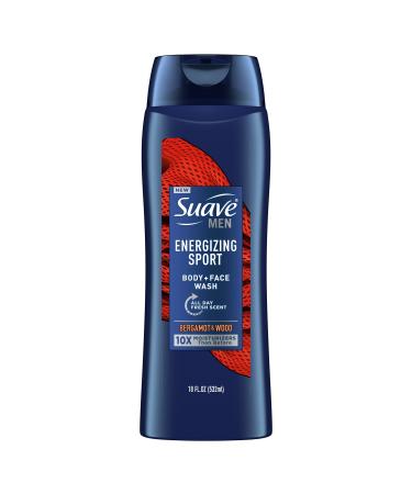 Suave Men Face & Body Wash Body Cleanser for Moisturized Skin Energizing Sport With an All day Fresh Scent 18 oz