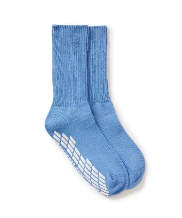 Diabetic Socks - Non Skid/No Slip Grip Hospital Socks - Unisex 2 Pack - Secure Steps Medium Blue