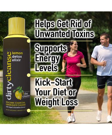 Dirty Cleanse Lemon Detox with Volcanic Charcoal, Ginger & Dandelion Extract - 4 Servings - Buy Online on GoSupps.com