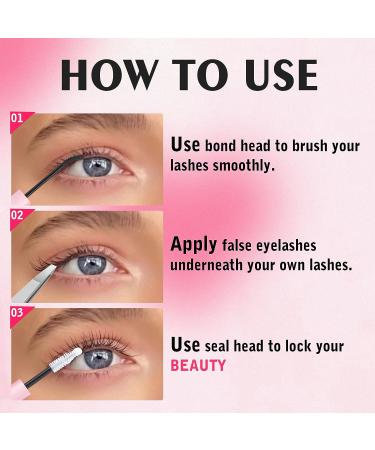Wiwoseo Lashes Glue Bond & Seal - Super Strong Waterproof, Latex-Free Eyelash Adhesive for Sensitive Eyes (5ML) - Buy Online on GoSupps.com