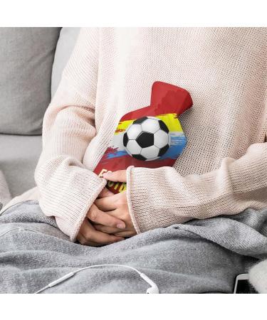 Football Hot Water Bottle with Plush Cover - Hand Warmer for Adults & Children | 26.5x15.3cm - International Shipping Available - Buy Online on GoSupps.com