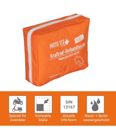 Buy Moto112+ Motorcycle Bandage Pocket | Dust & Splash-Protected First Aid Kit | Mini 15x12x4cm Motorcycle First Aid Box - Buy Online on GoSupps.com