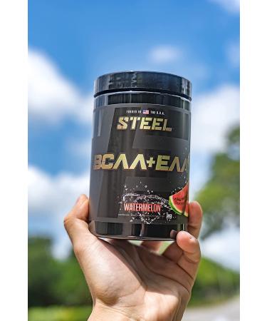 Steel Supplements High Performance BCAA EAA Powder - Lean Muscle Growth & Endurance - 30 Servings (Watermelon) - Buy Online on GoSupps.com