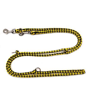 Dogeline Double Leash Practice Leash for medium dogs up to 45 kg over 39 colors very stable (2.80 m Dortmund) 2.80 m black and yellow