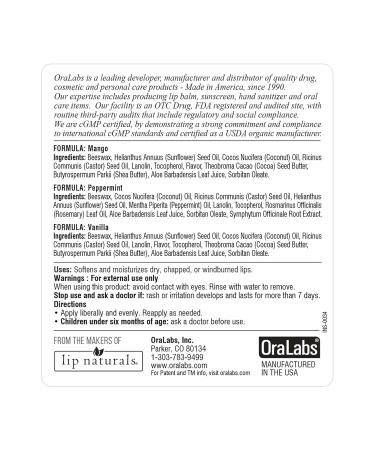 Lip Naturals Lip Balm - 50 Pack Bulk Blank Tubes | Natural Beeswax Vitamin E Aloe | Petrolatum Free | Peppermint Flavor - International Shipping - Buy Online on GoSupps.com
