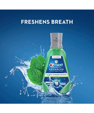 Crest Pro-Health Mouthwash Advanced Anticavity with Flouride Alcohol Free Strengthens Enamel Mild Mint 1L Active Strengthening - Buy Online on GoSupps.com