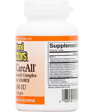 Natural Factors BetaCareAll 25000 IU - 90 Softgels | High-Potency Vitamin A Supplement - Buy Online on GoSupps.com