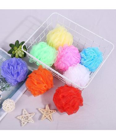 Colorful Small Bath Sponges - Pack of 8 | Kids Shower Mesh Pouf Body Scrubber - Buy Online on GoSupps.com