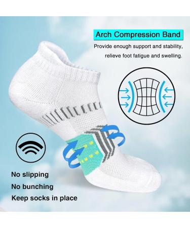 Avayuu Women's Sneaker Socks - Padded Running Socks for Comfort | 5 Pairs (White Black Light Gray) | Sizes 35-42 | International Shipping - Buy Online on GoSupps.com
