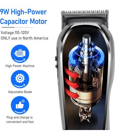 Professional Corded Hair Clippers Kit with 24 Accessories - 14 Guide Combs, 3 Hair Combs, 1 Scissor, 1 Storage Case, 1 Barber Cape - Buy Online on GoSupps.com