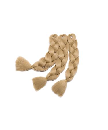 24 Medium Blonde Braids Extensions - Crochet Kanekalon Synthetic Hair - 3 PCS Colorful Braiding Hair for International Shipping - Buy Online on GoSupps.com