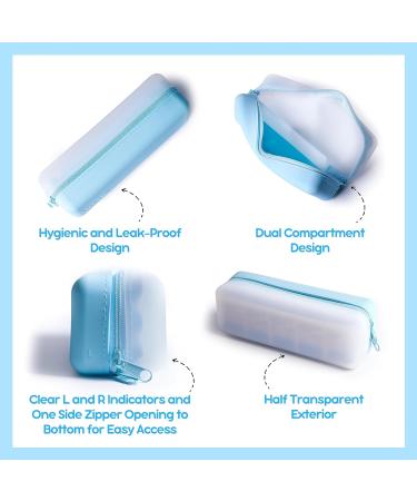 Visfresh Disposable Daily Contact-Lens Case Organizer Travel-Friendly Premium Quality Water-Resistant Silicone Case with Clearly Labeled R & L Storage up to 30 lenses (Blue) - Buy Online on GoSupps.com