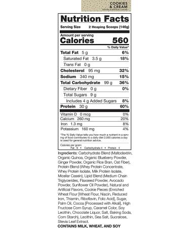 Rival Nutrition Clean Gainer Cookies & Cream 5lbs - 5 Pound Pack, High-Quality Protein Powder - Buy Online on GoSupps.com