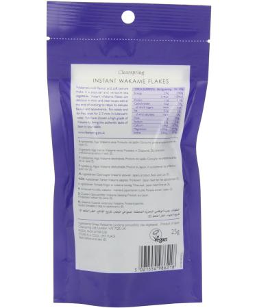 Clearspring Instant Wakame Flakes 25g - Premium Quality Seaweed for Quick and Easy Meals - Buy Online on GoSupps.com