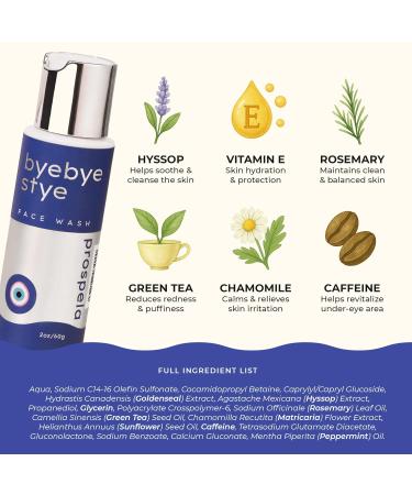 Prospela Bye Bye Stye Eyelid & Eyelash Cleanser Gel for Irritated, Red, Puffy Eyes - With Green Tea, Chamomile & Caffeine Formula - 2 fl oz - Buy Online on GoSupps.com
