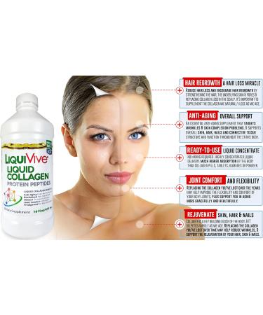 LiquiVive Liquid Collagen Protein Peptides Concentrate | Pure Hydrolyzed Super Multi Collagen Hydrolysate Health Drink | Higher Direct Absorption Than Powder Pills & Capsules | Colageno Liquido - Buy Online on GoSupps.com