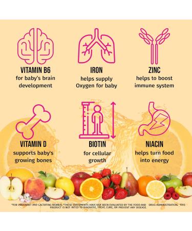 Prenatal Gummies for Women Vitamins| & Postnatal | Vegan Halal Gelatin Free | with Folate Iron & Biotin | Supports Pregnancy Postpartum Energy & Hair Health Orange & Strawberry 90 Count (Pack of 1) - Buy Online on GoSupps.com