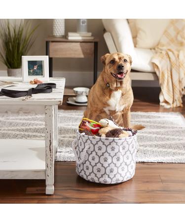 Bone Dry Lattice Paw Print Small Round Pet Storage - White/Gray - Buy Online on GoSupps.com