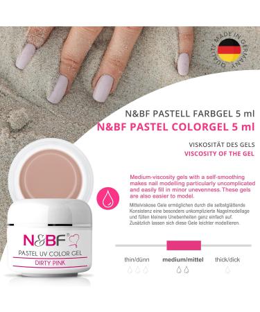 N&BF UV Farbgel Pastel Dirty Pink - Medium Viscosity Color Gel for Geln gel | Made in Germany | Self-Smoothing Pastel Color Gel - Buy Online on GoSupps.com