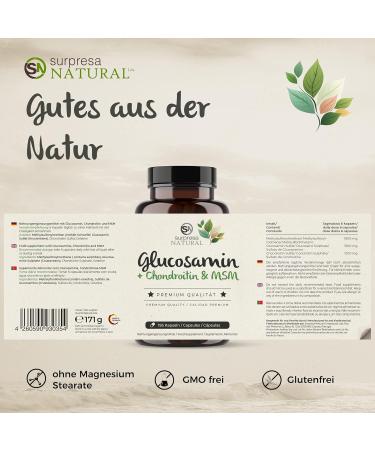 Surpresa Natural High-Dose Glucosamine Chondroitin & MSM 4500mg - 195 Capsules for Joint Health | Monthly Supply - Buy Online on GoSupps.com
