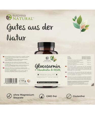 Surpresa Natural Glucosamin Chondroitin & MSM - High Dose 4500mg Daily - 195 Capsules (3 Pack) - Supports Joint Health & Mobility - Buy Online on GoSupps.com