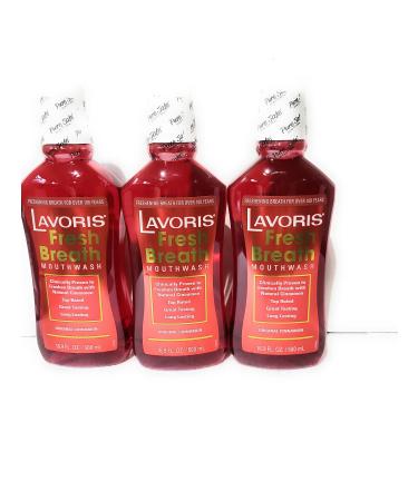 Original Cinnamon Lavoris Fresh Breath Mouthwash - 3 Pack of 16.9 oz Bottles