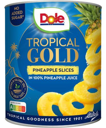Dole Tropical Gold Premium Tinned Pineapple Slices in Juice 6 x 432g Healthy Snack Made with Fresh Fruit No Added Sugar Pineapple Cans Perfect for Breakfast & Dessert or Adding to Recipes Pineapple 432 g (Pack of 6) - Buy Online on GoSupps.com