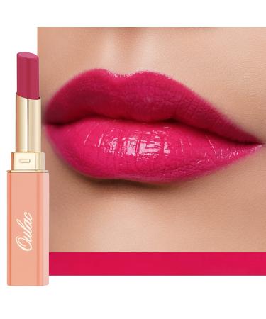 Oulac Rose Pink Lipstick - Moisture Shine Hydrating Lipstick & Tinted Lip Balm for Dry Lips Medium Coverage Lip Colour | Juicy Look Glossy Finish Vegan Cruelty-Free (09)#Hashtags
