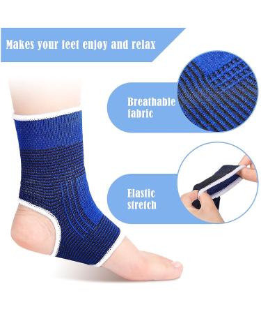 6 Pairs Kid Compression Ankle Brace for Plantar Fasciitis & Sprained Ankle - Blue & Black - Buy Online on GoSupps.com
