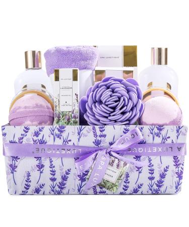 Spa Luxetique Spa Gift Set 12pcs Lavender Bath Set Gift Hampers for Women Bath Gift Set with Body Lotion Shower Gel Pamper Sets for Women Gifts Relaxation Gifts for Her Mum Christmas Gifts