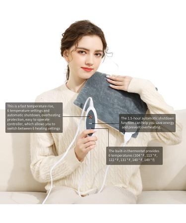 Electric Weighted Heating Pad for Back Pain Relief | Heat Therapy, 6 Heat Settings, Auto-Off | Washable | 12 x 24, 2 lbs XL - Ideal for Neck, Shoulders, Arthritis, Cramps - Buy Online on GoSupps.com