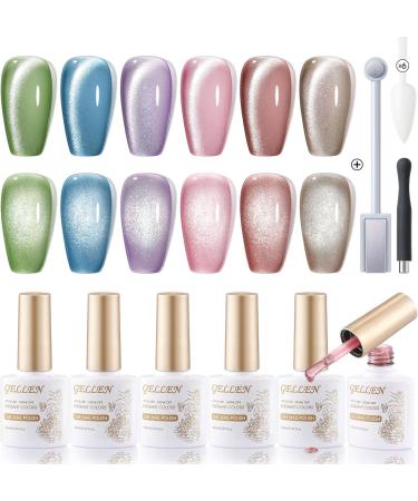 Gellen Cat Eye Gel Nail Polish Kit - Makaron Cat Eye Gel Polish Kit 6 Colors Soak off UV LED Nail Gel Kit 10ml Makaron Series - Buy Online on GoSupps.com