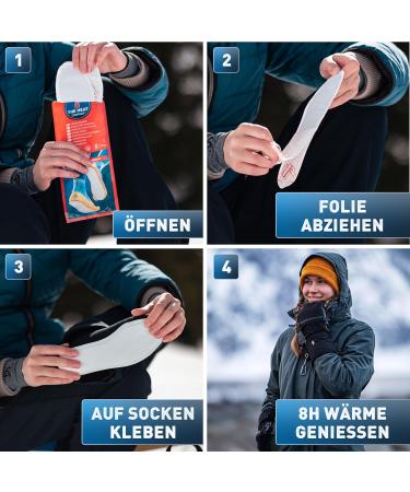 The Heat Company Solen Warmers - Extra Warm Adhesive Foot Warmers - 5 or 30 Pairs - 8 Hours of Heat - Air-Activated Sole Warmers (Sizes 36-40) - Buy Online on GoSupps.com