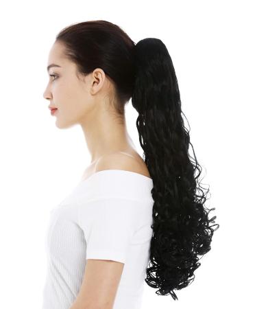 WIG ME UP 9563B-1 Long Curly Black Braid Ponytail Hairpiece - 60 cm Voluminous Curly Extensions for Stunning Looks - Buy Online on GoSupps.com