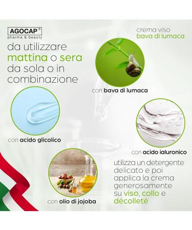  Agocap 100% Natural Snail Slime Face Cream - Snail slime and hyaluronic acid face cream - Moisturizing and healing effect - Pure snail slime - 50 ml - Anti-aging - Buy Online on GoSupps.com