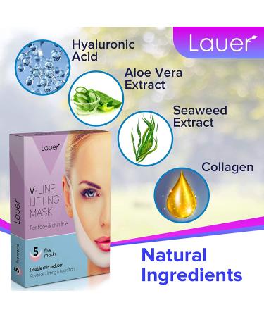 V-Shaped Slimming Face Mask for Double Chin Reduction and Neck Lift - 5 Count - Buy Online on GoSupps.com