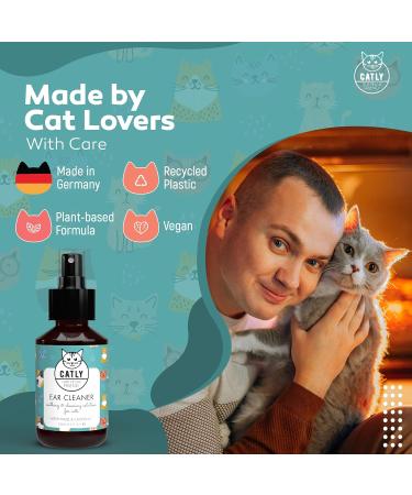 Catly Antibacterial spray Ear Cleaner | Cat ear cleaner and cat ear mite treatment | Camomile oil spray 100ml | Alternative to cat ear drops - Buy Online on GoSupps.com