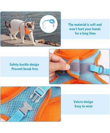 Escape-Proof Cat Harness and Leash Set - Reflective Vest for Small Cats | XXS Orange - Buy Online on GoSupps.com