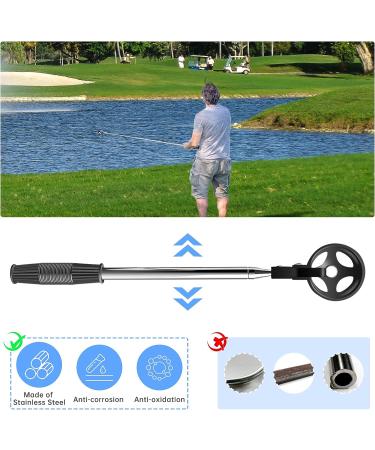 6.7Ft Extendable Golf Ball Retriever Tool | Stainless Steel Grabber for Water | Automatic Locking Scoop | Golf Accessories Gift for Men and Women - Buy Online on GoSupps.com