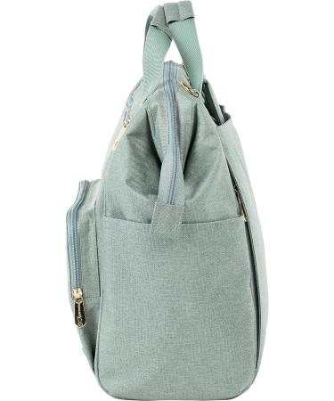 L SSIG Goldie Mint Baby Changing Backpack | Sustainably Produced with Accessories - Shop Internationally - Buy Online on GoSupps.com
