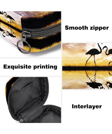 Menstrual Pad Bag with Zipper - Stylish Ladies Napkin Pouch & Tampon Collection Bag (Flamingos in Love) - Shop Now for Women & Girls - Buy Online on GoSupps.com