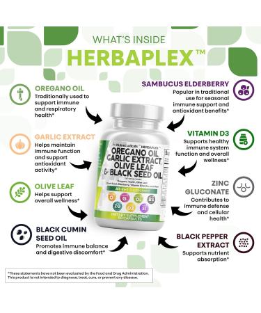 Clean Nutraceuticals Oregano Oil Garlic Extract Olive Leaf Black Seed Oil - Immune Support & Digestive Health Supplement for Women and Men with Vitamin D3 & Zinc - 3Pack - Buy Online on GoSupps.com