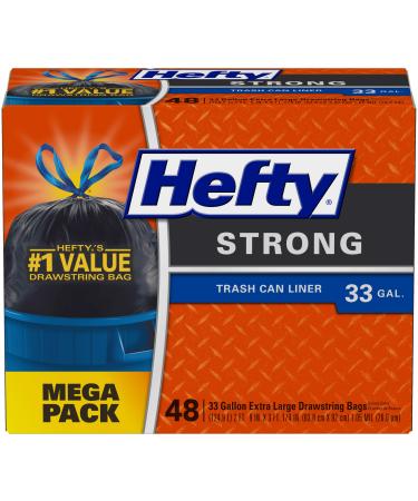 Hefty Strong Large Trash Bags, 33 Gallon, 48 Count 33 Gallon - 48 Count