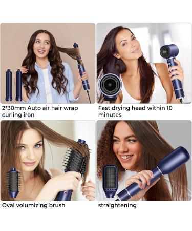 5-in-1 High-Speed Hot Air Hair Dryer Brush - 110 000 RPM 20m/s Airflow Lightweight Ionic Blow Dryer for Styling & Curling (Blue) - Shop Internationally - Buy Online on GoSupps.com