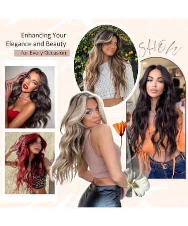 NANNAN Black Long Wavy U-Shaped Clip in Hair Extensions | 18 Inch Synthetic Hairpieces for Women - Buy Online on GoSupps.com